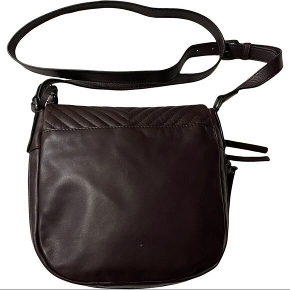 VINCE CAMUTO Bailey Dark Purple Vamp Leather Zip Around Crossbody Bag - Picture 3 of 14